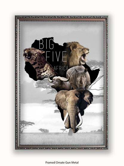 African Animals The Big Five Poster