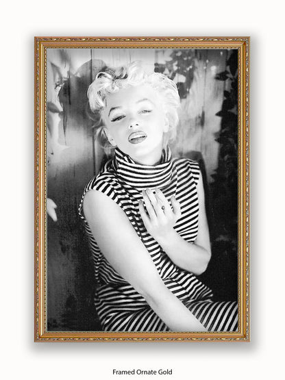 Marilyn Monroe Striped Top 1954 Poster