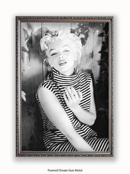 Marilyn Monroe Striped Top 1954 Poster