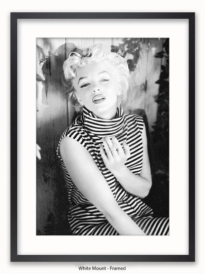 Marilyn Monroe Striped Top 1954 Poster