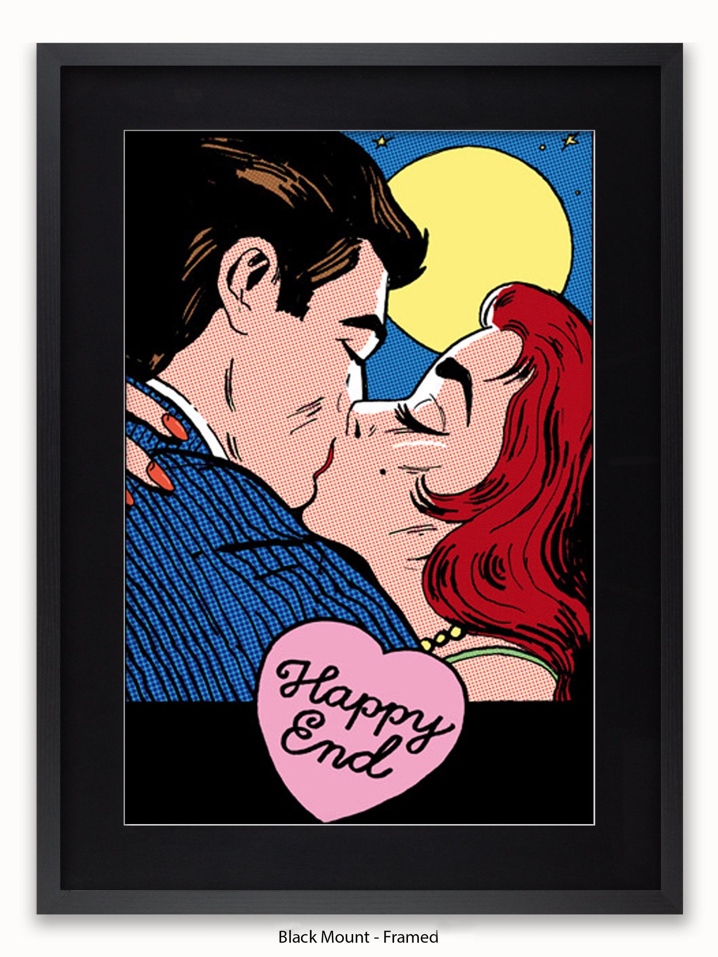 Happy End Retro Kiss Poster