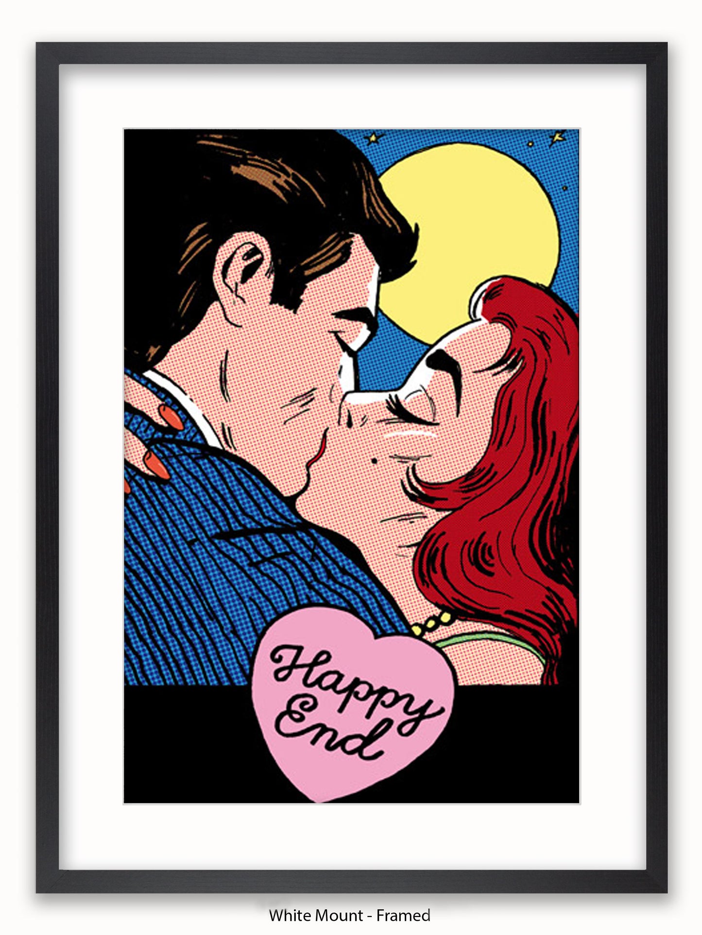 Happy End Retro Kiss Poster