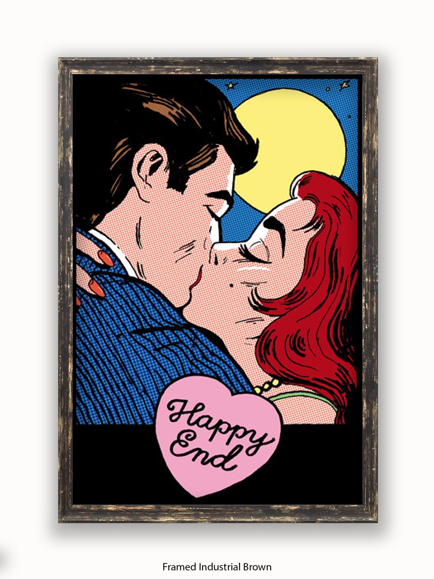 Happy End Retro Kiss Poster