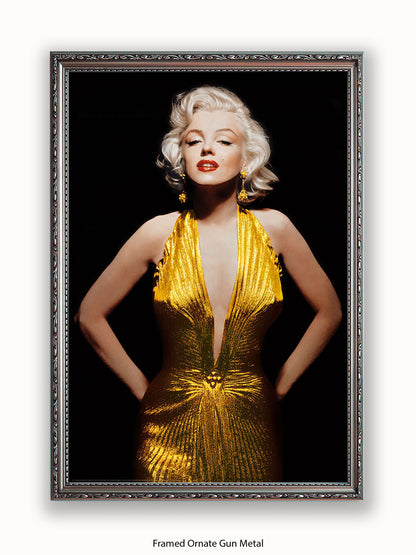 Marilyn Monroe Gold Dress Poster