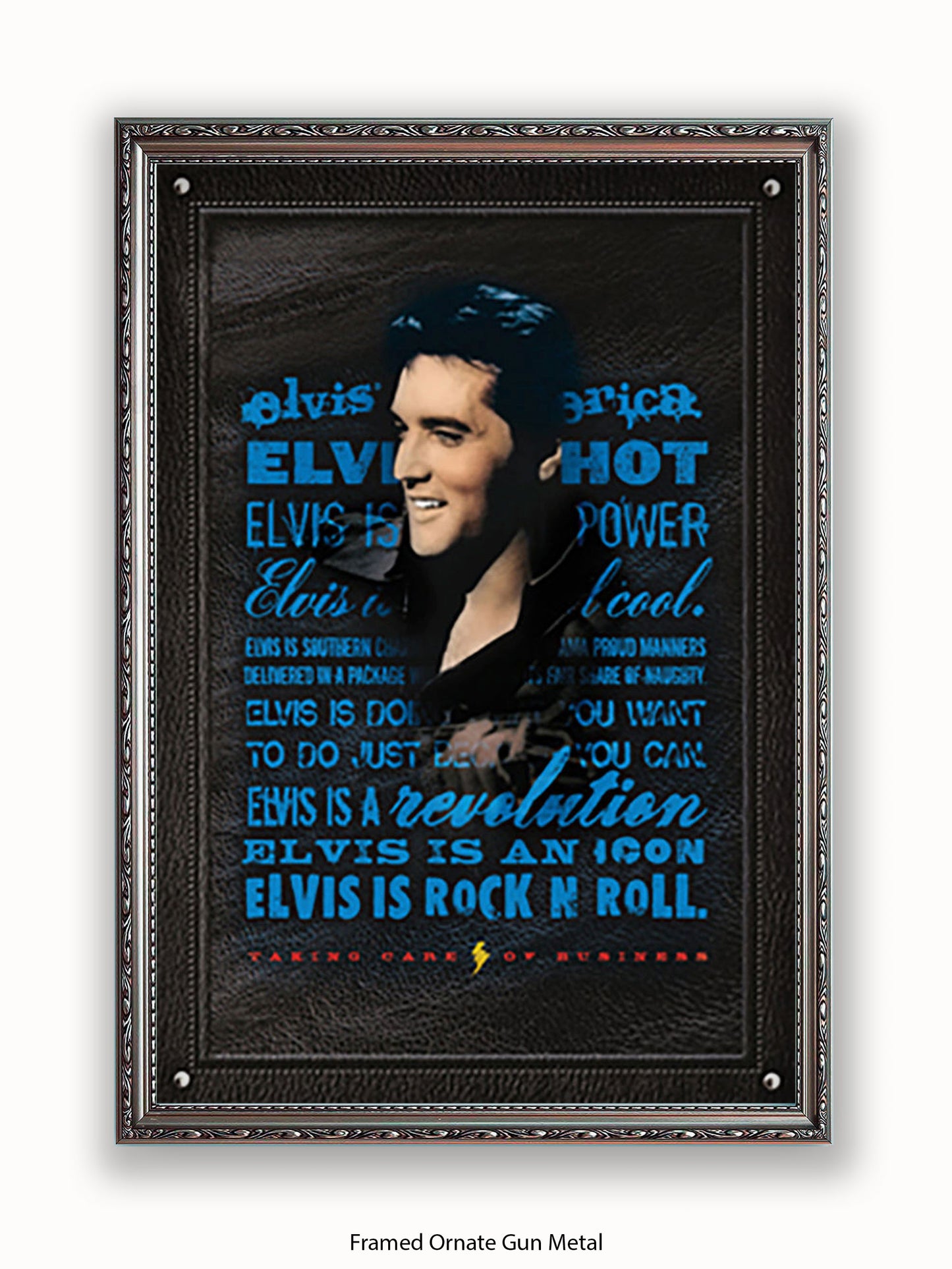 Elvis Presley Rock n Roll Blue Poster