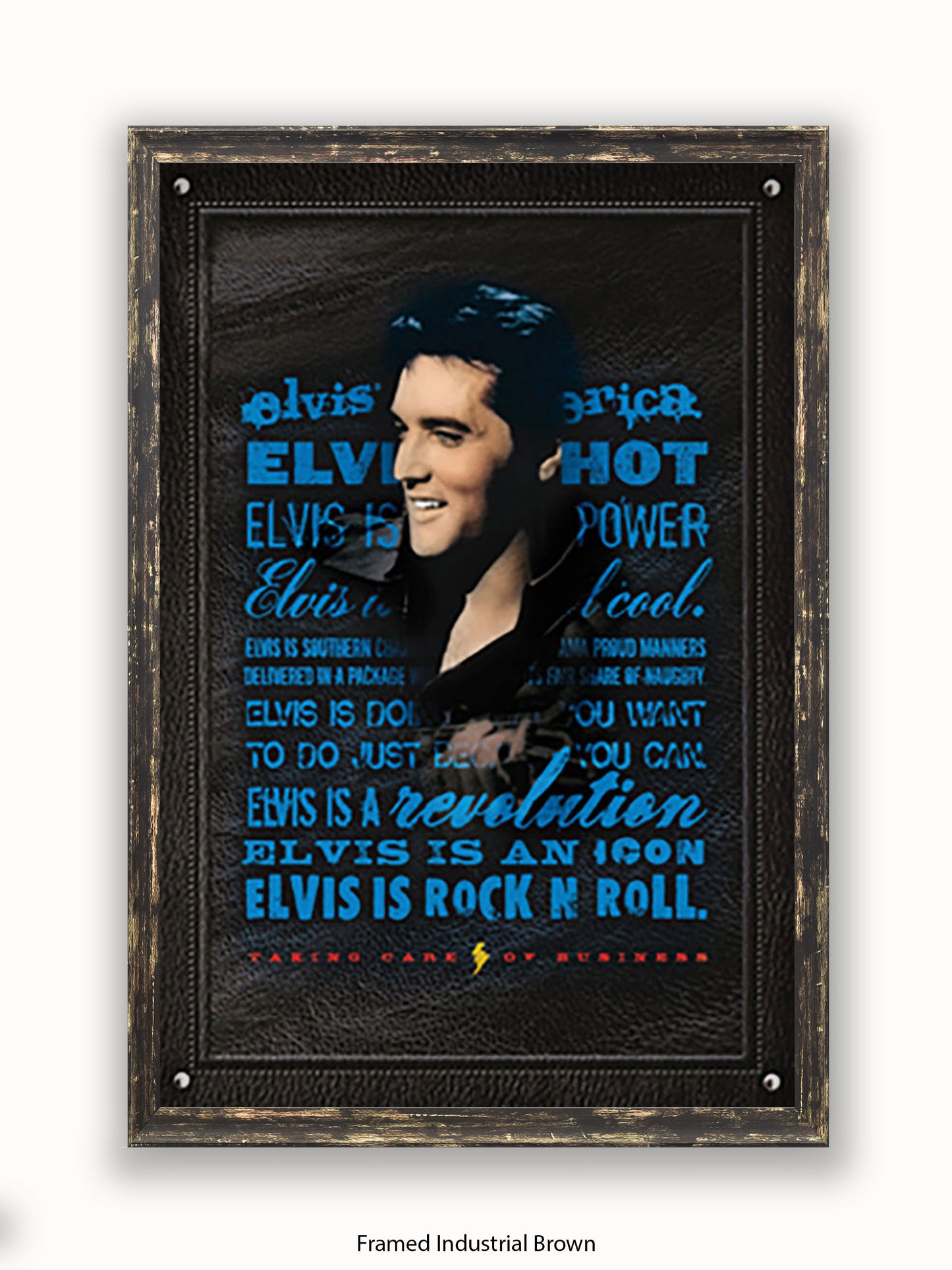 Elvis Presley Rock n Roll Blue Poster