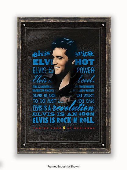 Elvis Presley Rock n Roll Blue Poster