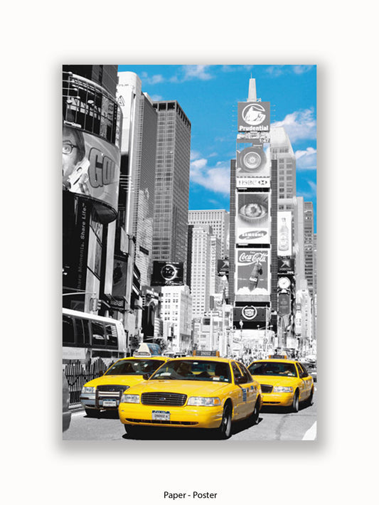 New York Times Square Yellow Taxis Poster