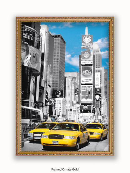 New York Times Square Yellow Taxis Poster