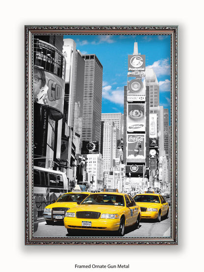 New York Times Square Yellow Taxis Poster