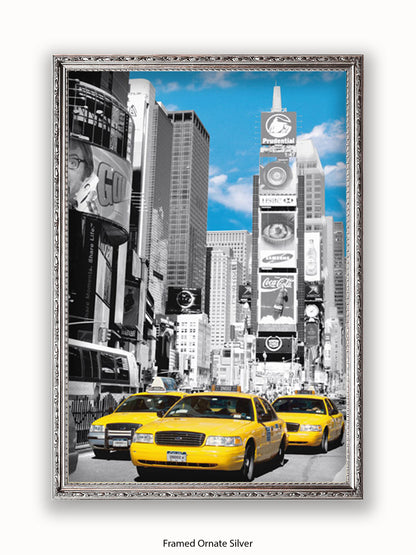 New York Times Square Yellow Taxis Poster