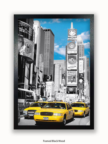 New York Times Square Yellow Taxis Poster