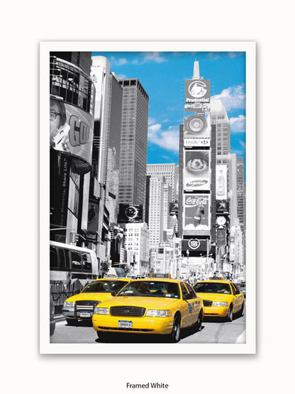 New York Times Square Yellow Taxis Poster