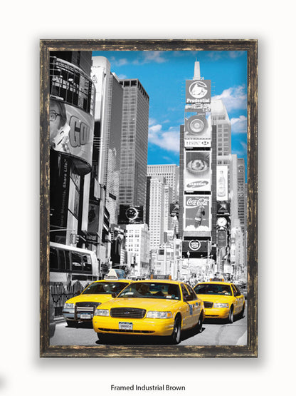 New York Times Square Yellow Taxis Poster