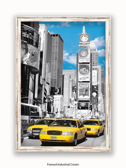New York Times Square Yellow Taxis Poster