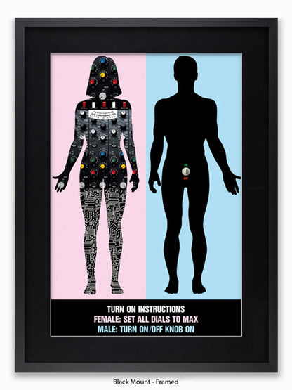 Turn On Instructions Man Women Poster