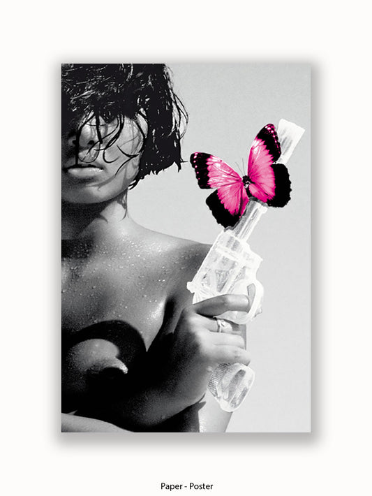 Killing Me Softly Pink Butterfly Poster