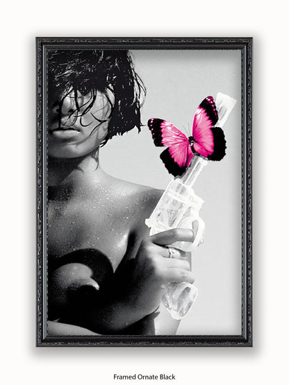 Killing Me Softly Pink Butterfly Poster