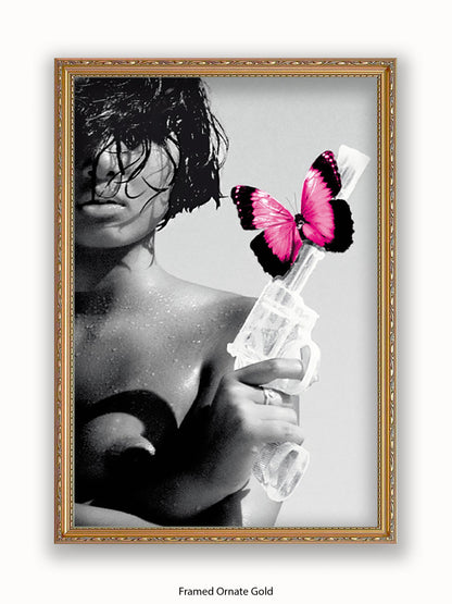 Killing Me Softly Pink Butterfly Poster