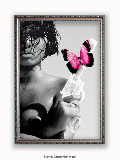 Killing Me Softly Pink Butterfly Poster