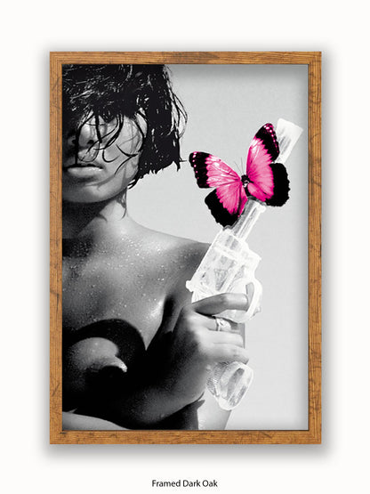 Killing Me Softly Pink Butterfly Poster