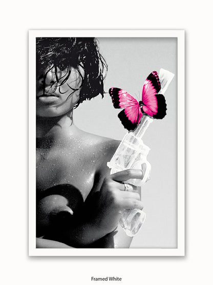 Killing Me Softly Pink Butterfly Poster