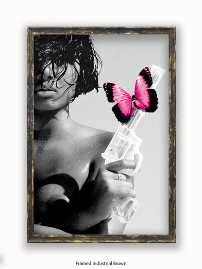 Killing Me Softly Pink Butterfly Poster