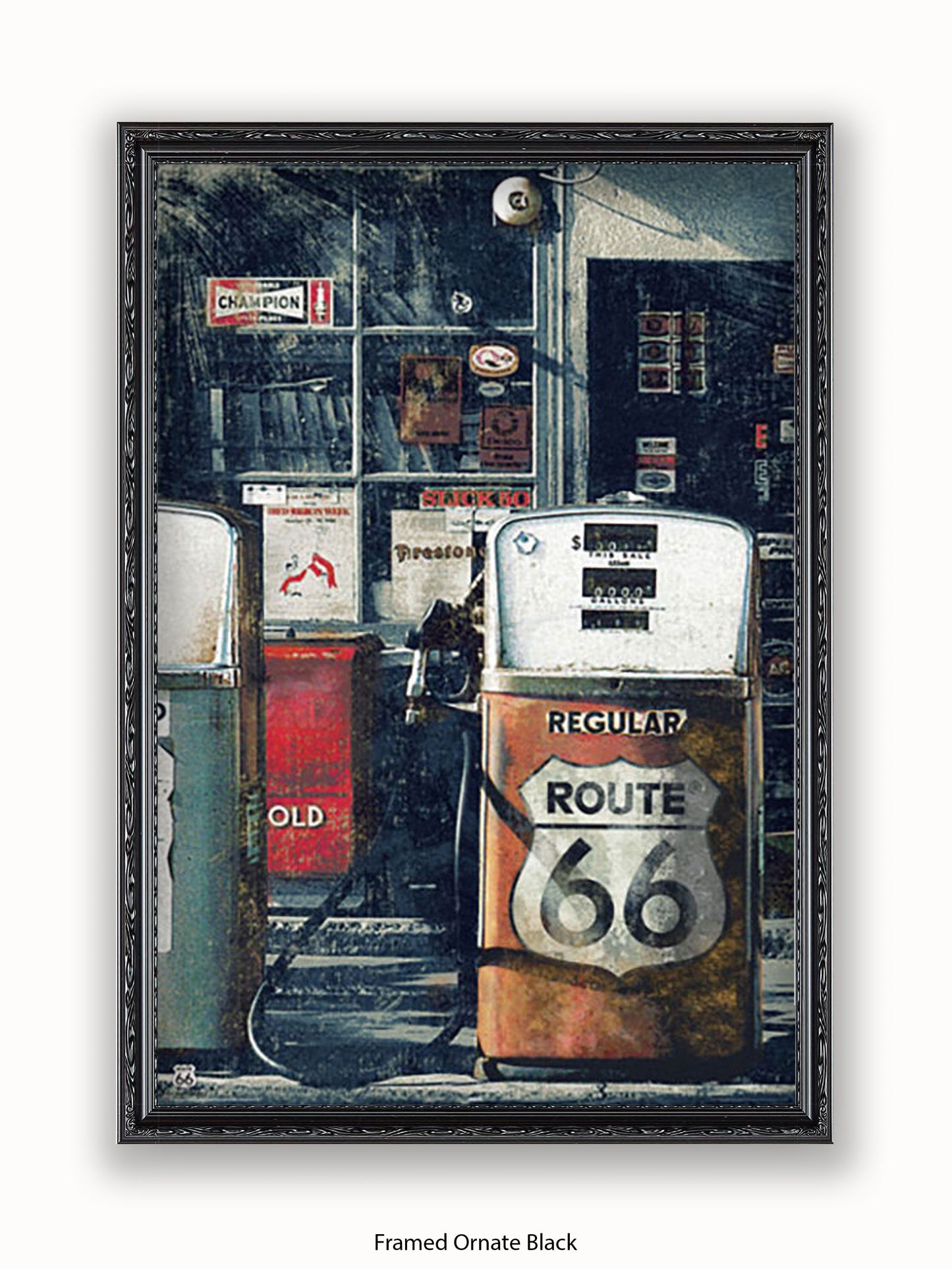 Route 66 Petrol Pumps Poster