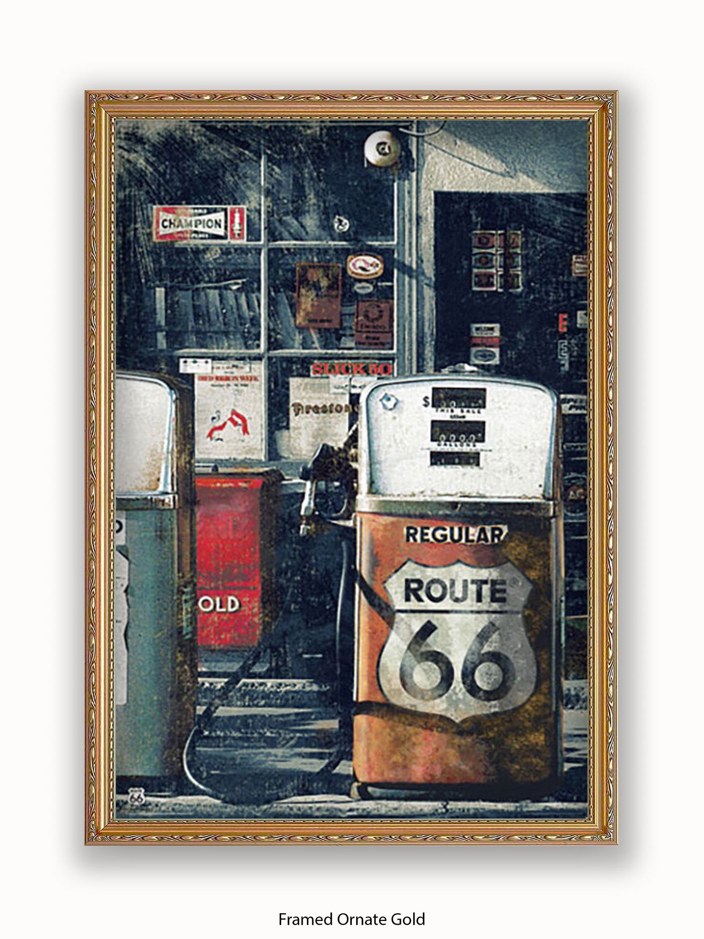 Route 66 Petrol Pumps Poster