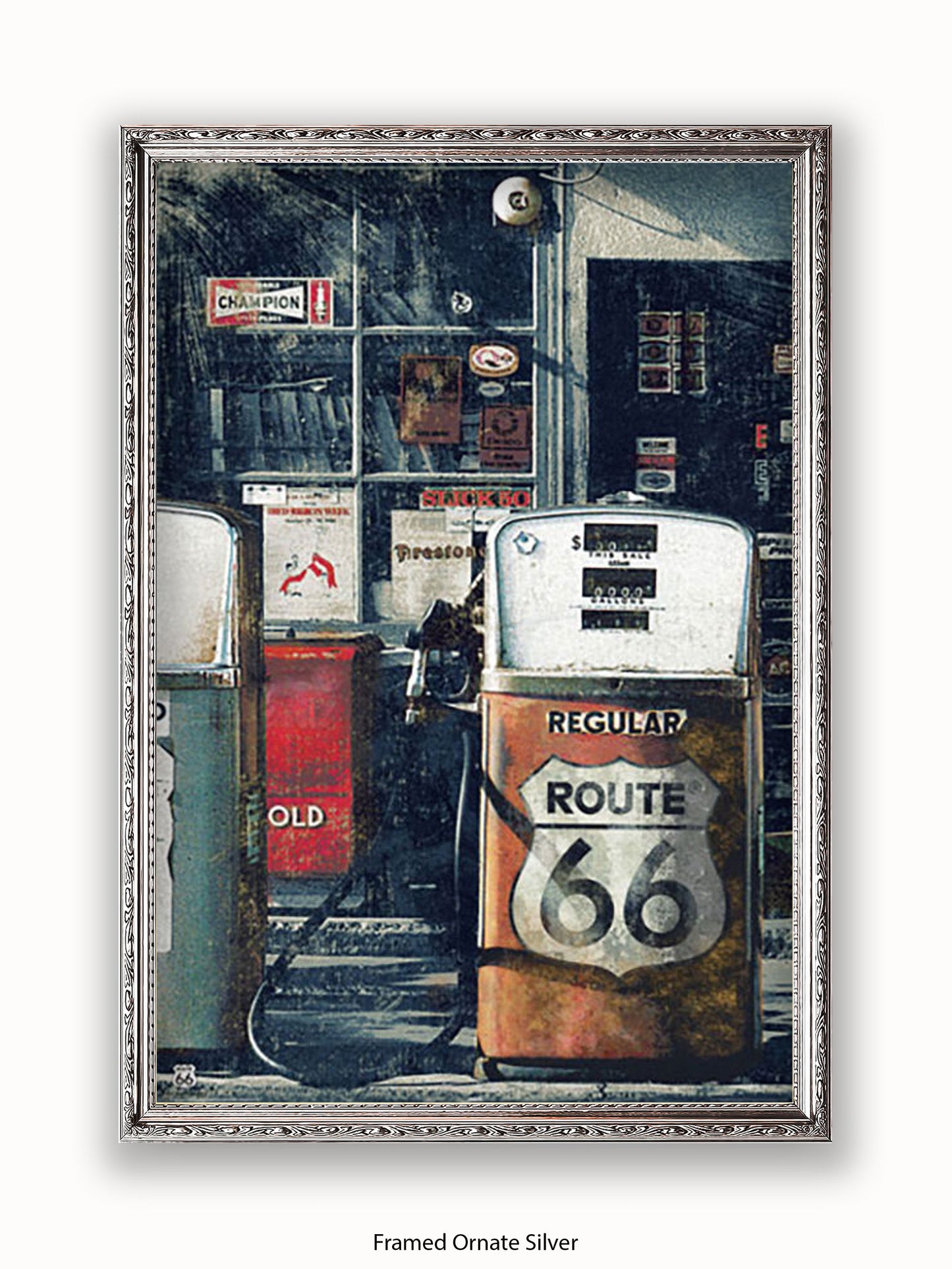 Route 66 Petrol Pumps Poster