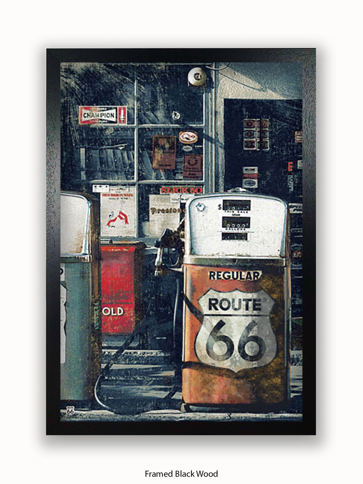 Route 66 Petrol Pumps Poster
