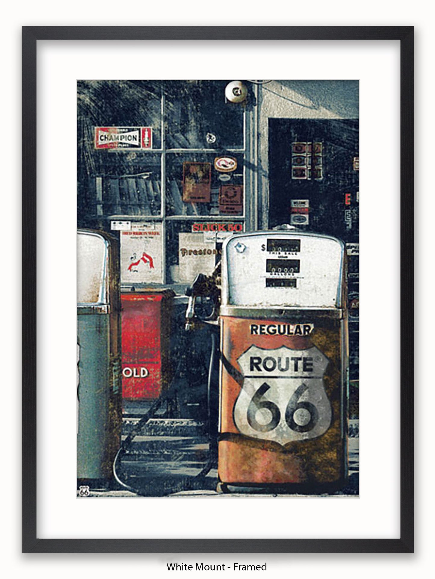 Route 66 Petrol Pumps Poster