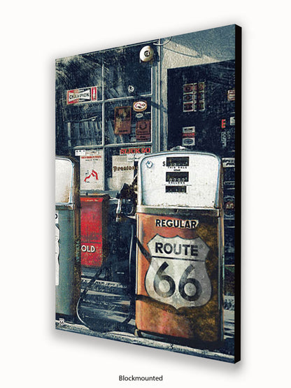 Route 66 Petrol Pumps Poster