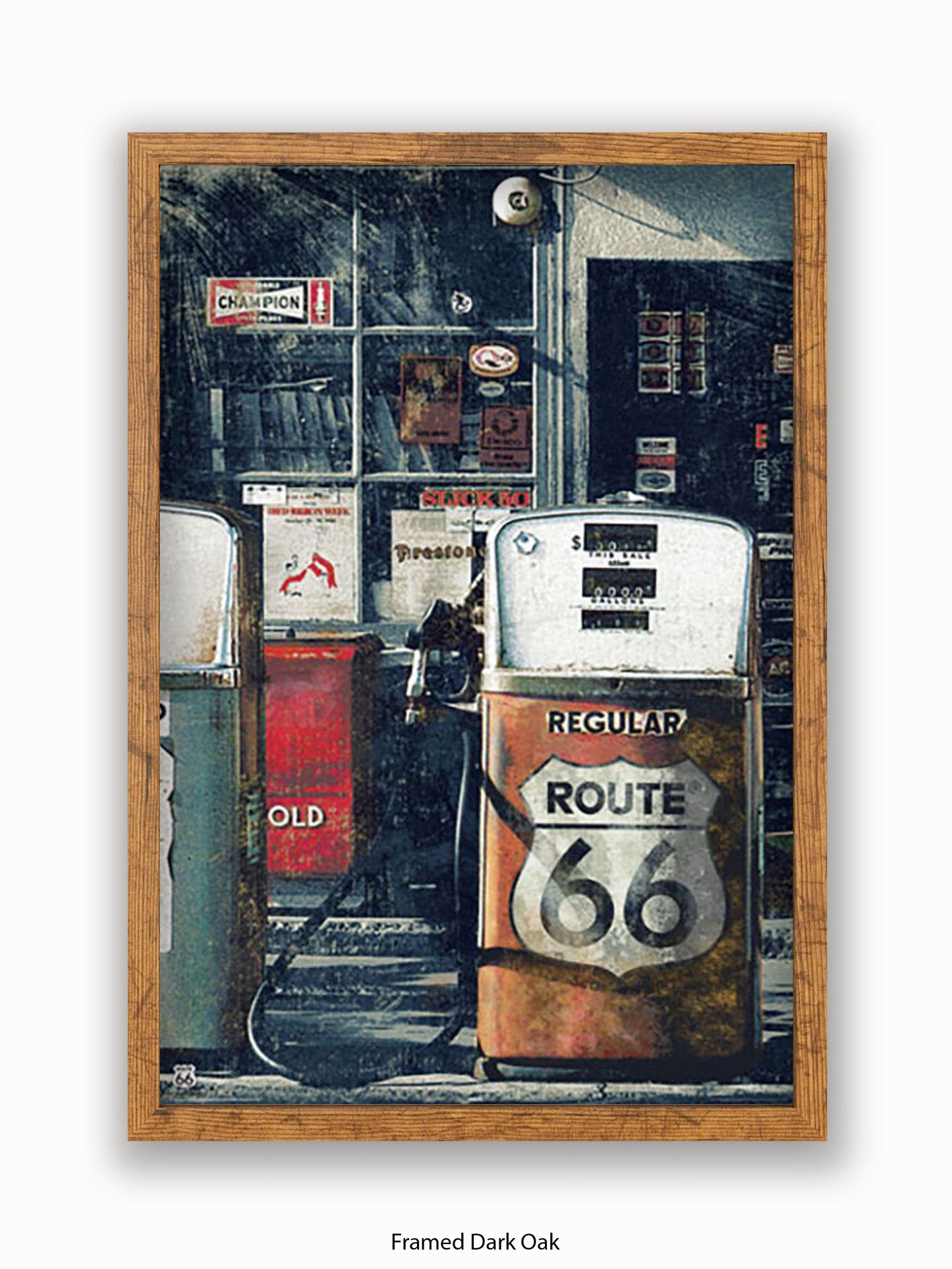 Route 66 Petrol Pumps Poster