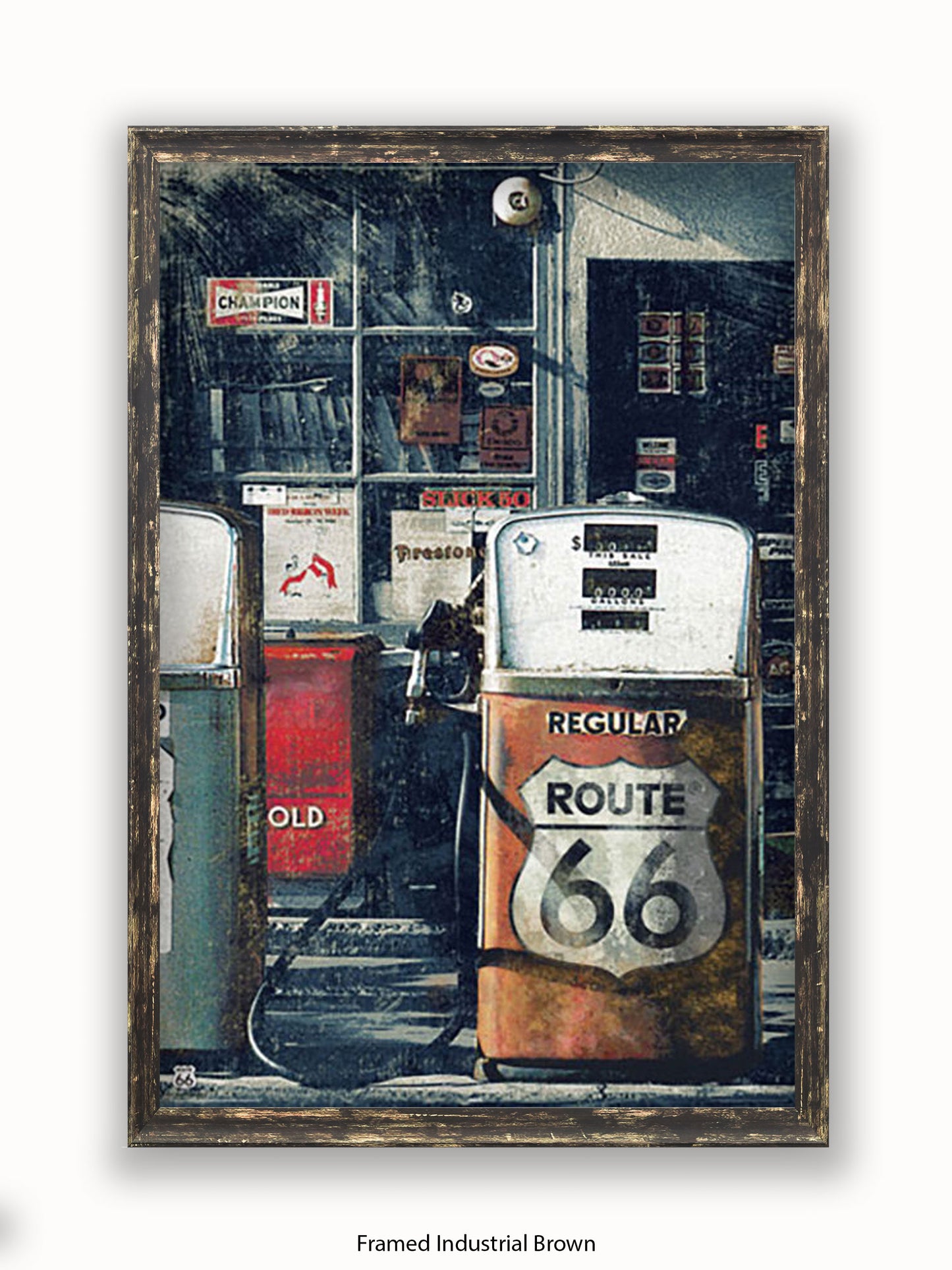 Route 66 Petrol Pumps Poster