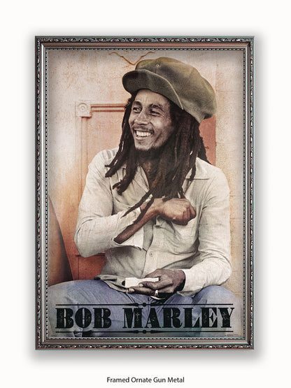 Bob Marley Rolling Text Poster