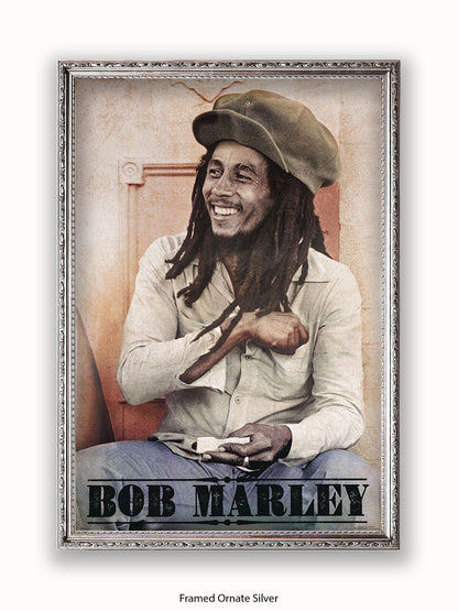 Bob Marley Rolling Text Poster