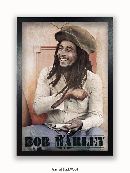Bob Marley Rolling Text Poster