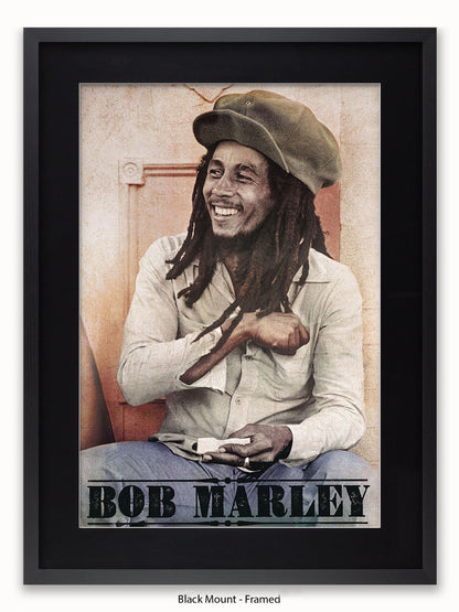 Bob Marley Rolling Text Poster