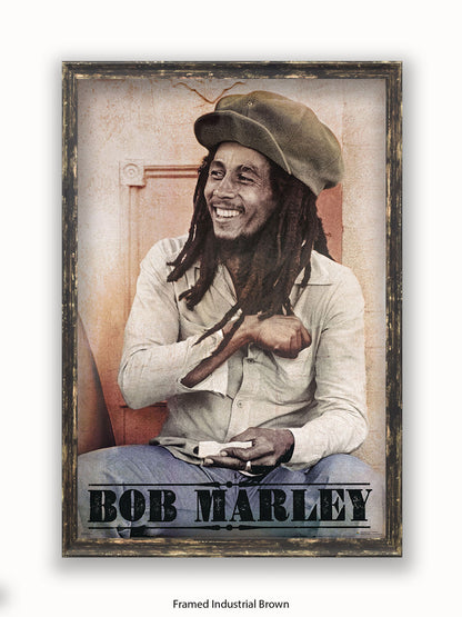 Bob Marley Rolling Text Poster