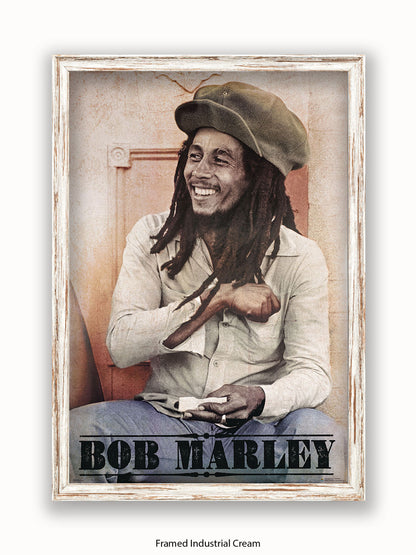 Bob Marley Rolling Text Poster