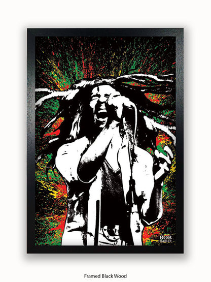 Bob Marley Paint Splash Poster