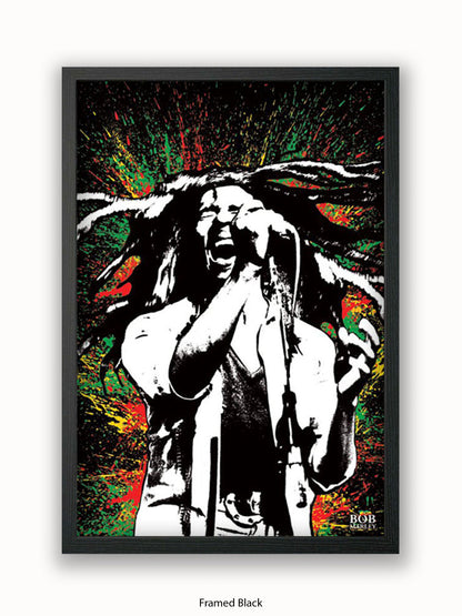 Bob Marley Paint Splash Poster
