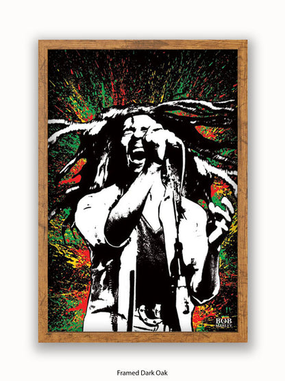 Bob Marley Paint Splash Poster