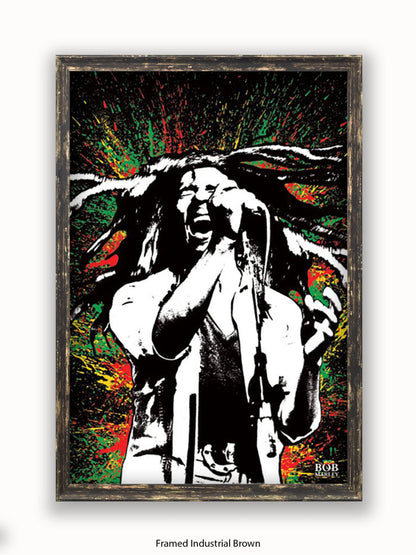 Bob Marley Paint Splash Poster
