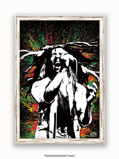 Bob Marley Paint Splash Poster