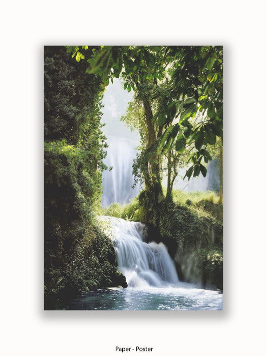 Zaragoza Waterfalls Tropical Paradise Poster