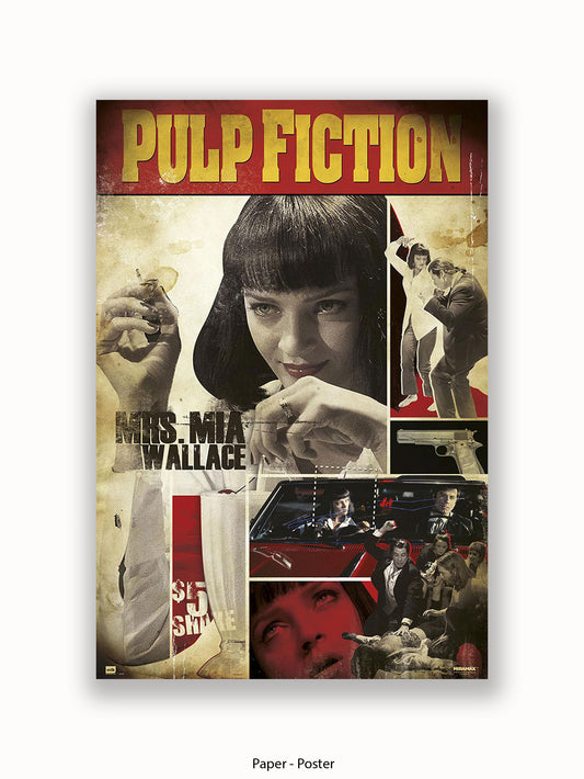 Pulp Fiction Poster | Mia Wallace Collage Art Poster
