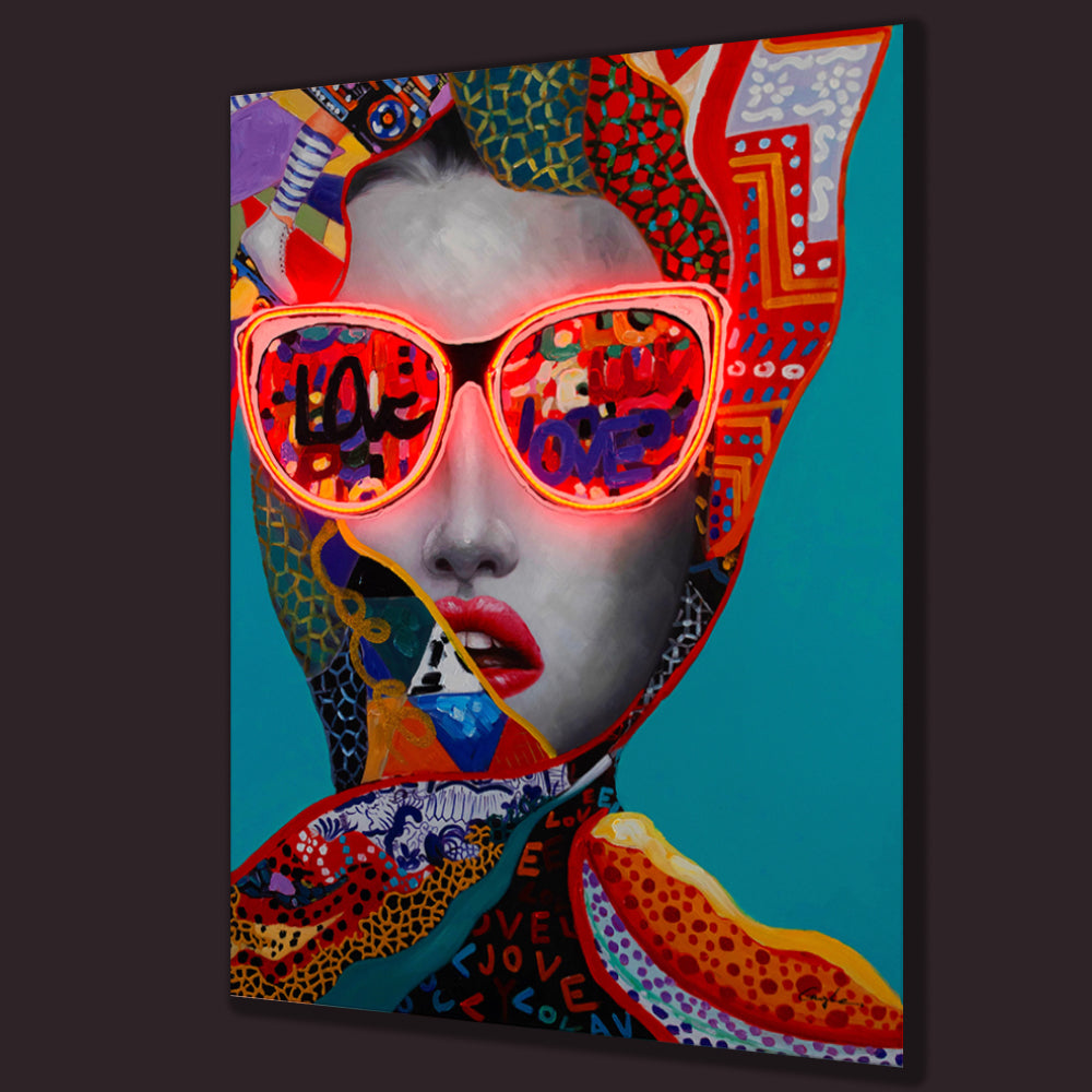 Chic Woman LED Neon Canvas Art