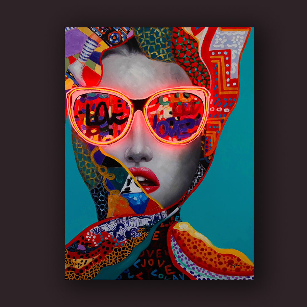 Chic Woman LED Neon Canvas Art